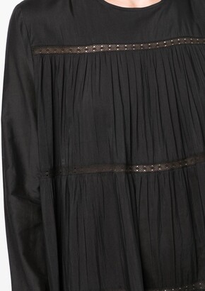 Merlette New York Perforated-Detail Shift Midi Dress