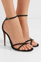Thumbnail for your product : Aquazzura Purist Suede Sandals - Black