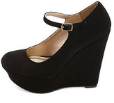 Thumbnail for your product : Charlotte Russe Mary Jane Platform Wedge Pumps