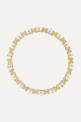 Buccellati 18-karat Yellow And White Gold, Sapphire And Diamond Necklace - one size