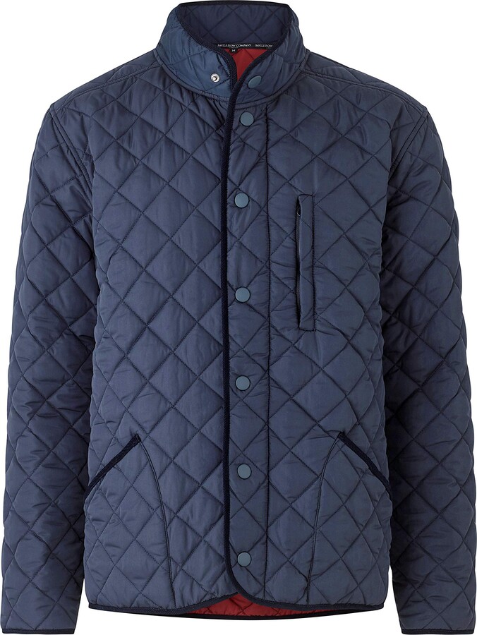 The Savile Row Company London Men's Lightweight Quilted Padded Navy