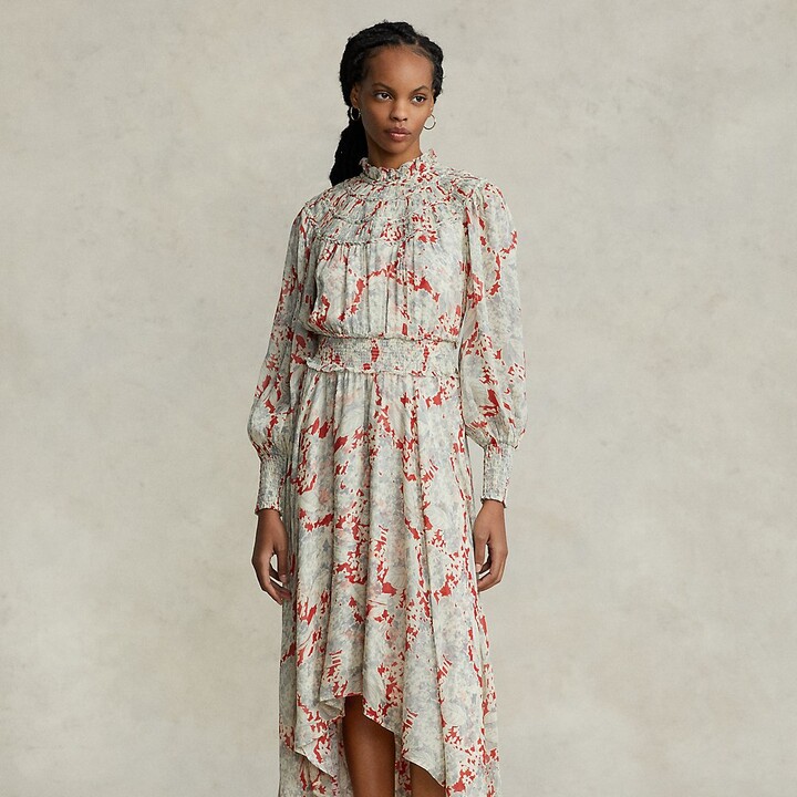 Ralph Lauren Floral Crinkled Georgette Dress - ShopStyle
