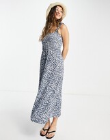 Thumbnail for your product : Only jersey sundress with ruched strap detail in blue floral