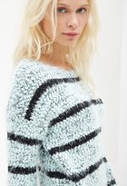 Thumbnail for your product : Forever 21 Striped Fuzzy Knit Sweater