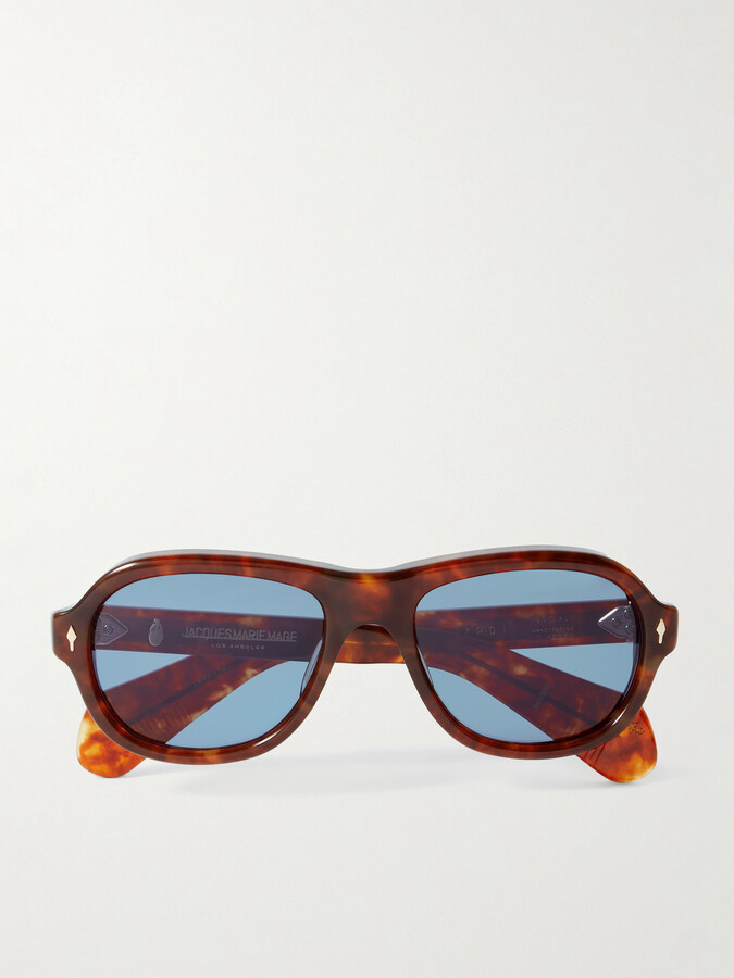 Jacques Marie Mage Richard Aviator-style Tortoiseshell Acetate Sunglasses - Red
