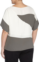 Thumbnail for your product : Lafayette 148 New York Short-Dolman Boxy Crepe Top, Shale, Women's