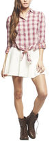 Thumbnail for your product : Wet Seal Plaid Front Tie Shirt