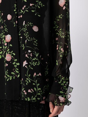 Giambattista Valli Floral Print Chiffon Shirt
