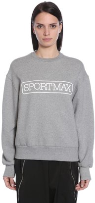 Sportmax Logo Printed Cotton Jersey Sweatshirt