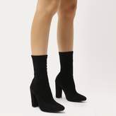 Thumbnail for your product : Public Desire Montreal Sock Fit Ankle Boots Faux Suede