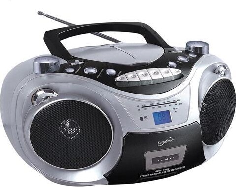 Supersonic SC-709 SILVER Portable MP3 & CD Player with Cassette Recorder & AM/FM Radio (Silver)