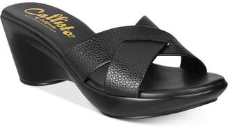 Callisto Dimple Platform Wedge Sandals