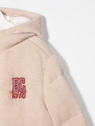 BRUNELLO CUCINELLI KIDS Padded Fine-Knit Logo Jacket
