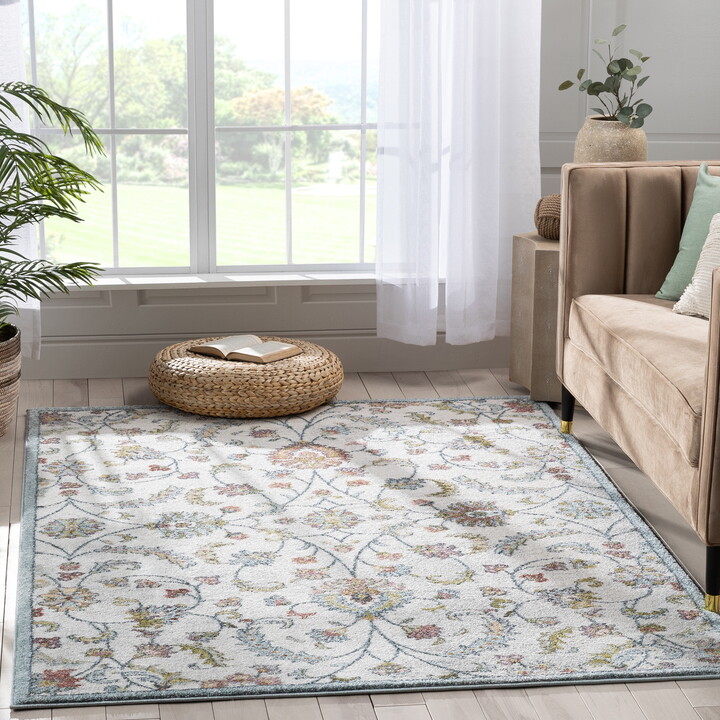 Well Woven Metonia Ivory Vintage Oriental Floral Area Rug 3x5 (3'11" x 5'3")