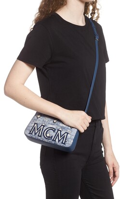 MCM Delmy Boston Mini Visetos Logo Top-Handle Bag - ShopStyle
