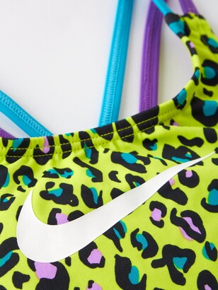 Nike GirlsCheetah Spiderback Midkini Set - Yellow