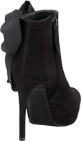 Thumbnail for your product : Alexander McQueen Bow-Ankle Suede Bootie, Black