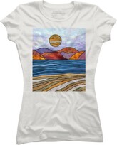 Thumbnail for your product : Junior's Design By Humans Beach Landscape Stain Glass By Maryedenoa T-Shirt - Royal Blue - 2X Large