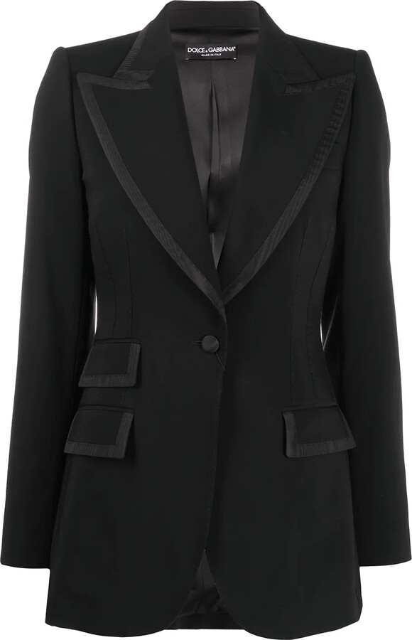 Dolce & Gabbana Piped-Trim Single-Breasted Blazer
