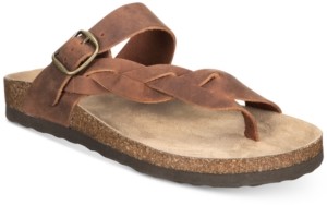 white mountain leather sandals