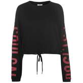 Thumbnail for your product : Soul Cal SoulCal Womens Drawstring Top Crew Neck Cropped Shirt Long Sleeve Print