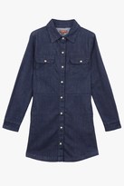 Thumbnail for your product : 7 For All Mankind Girls S-Xl Long-Sleeve Snap-Up Denim Shirtdress In Rinsed Indigo