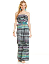 Thumbnail for your product : Trixxi Juniors Dress, Strapless Ruffled Floral-Print Maxi
