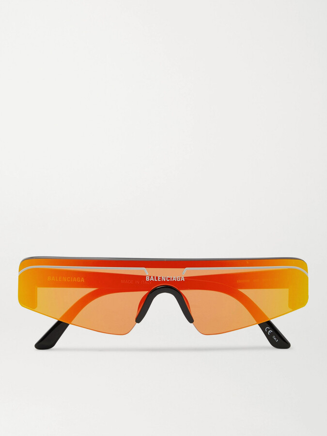 Balenciaga Ski RectangleFrame Enamelled Acetate Sunglasses ShopStyle