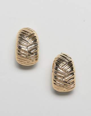 ASOS Design DESIGN half hoop earrings in vintage style chunky design in gold