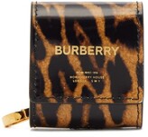 Thumbnail for your product : Burberry Leopard-print Patent-leather Earphone Case - Leopard
