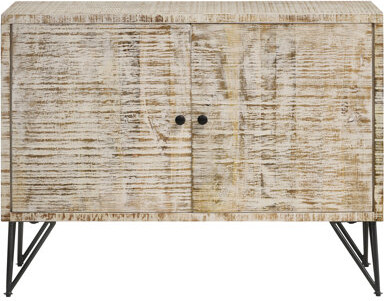 One Allium Way White Washed 2-Door Wood Accent Cabinet With Metal Legs And Interior Shelf For Storage In Main Living Area 2