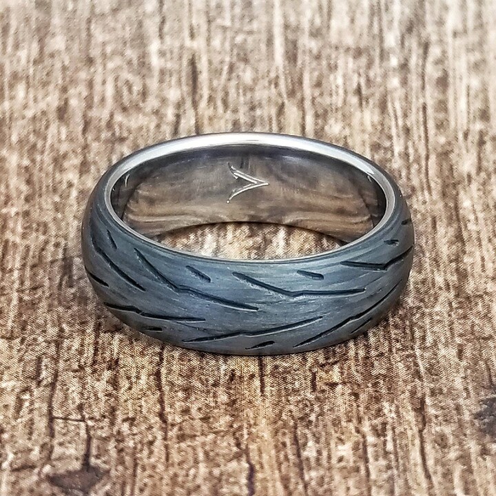 Fast Lane, Carbon Fiber Tread Ring Titanium Core Motorcycle Racing Band