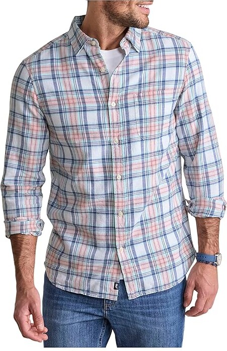 (取寄) ヴィンヤードヴァインズ メンズ フォリー ビーチ プレイド アイランド スラブ シャツ Vineyard Vines men Folly Beach Plaid  Slub Shirt Peaches/Cream Vineyard Vines Folly Beach Plaid Island Slub Shirt Men's Clothing