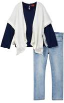 Thumbnail for your product : 7 For All Mankind Poncho, Long Sleeve Tee, & Skinny Jean Set (Toddler Girls)