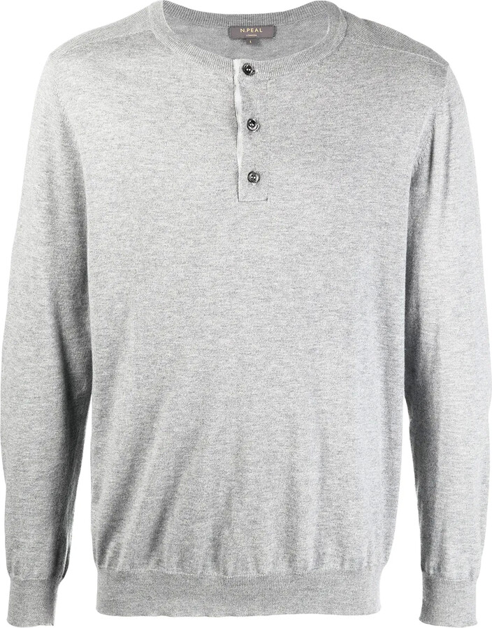 N.Peal Crew Neck Henley Sweater