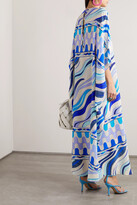 Thumbnail for your product : Pucci Printed Silk Crepe De Chine Kaftan - Blue