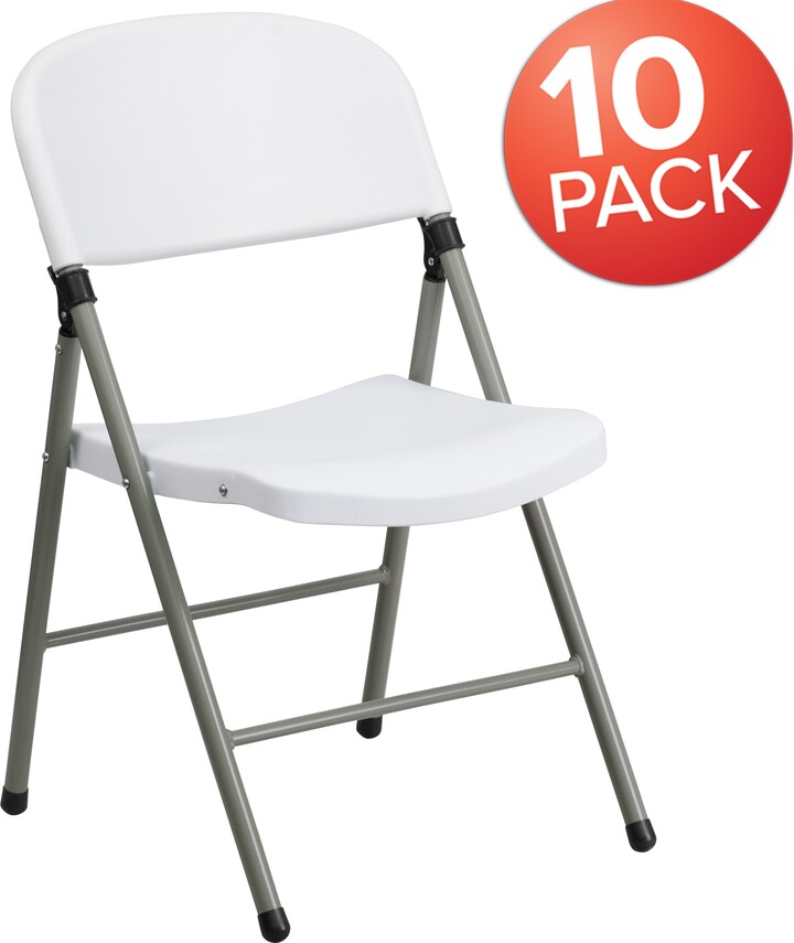 Classic White Resin with Grey Metal Frame Folding Chairs ShopStyle