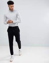 Thumbnail for your product : ASOS Design Tall Turtle Neck Jumper With Zip In Pale Grey