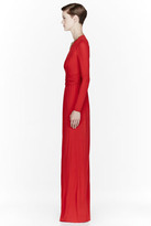 Thumbnail for your product : Alexander McQueen Red Jersey crystal embroidered Dress