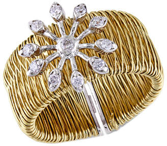 Diamond Select Cuts 18K Two-Tone 0.20 Ct. Tw. Diamond Snowflake Adjustable Ring