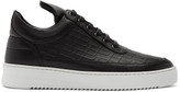 Thumbnail for your product : Filling Pieces Black Croc Low Top Ripple Sneakers