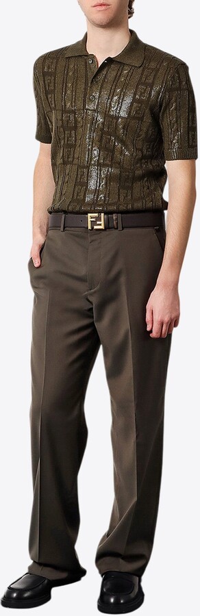 Fendi Monogram Knit Polo T-shirt
