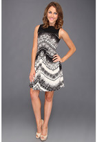 Thumbnail for your product : Nicole Miller Chevron Batik-Washed Satin Strapless Dress