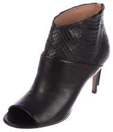 Thumbnail for your product : Maison Margiela Snakeskin Peep-Toe Booties w/ Tags