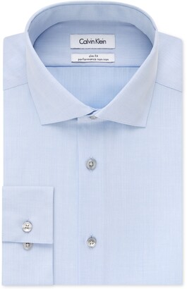 Calvin Klein Steel Men's Slim-Fit Non-Iron Performance Spread Collar  Herringbone Dress Shirt - ShopStyle