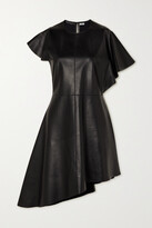 Thumbnail for your product : Loewe Asymmetric Paneled Faux Leather Dress - Black