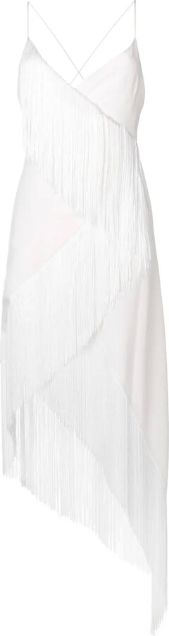 Asymmetric Fringe Embellished Dress