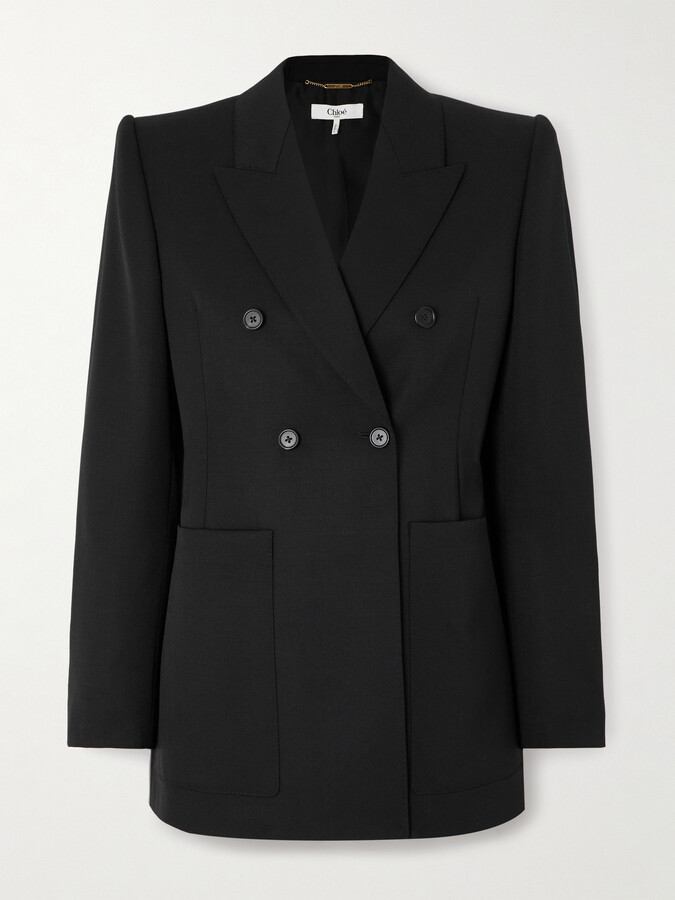 Chloé Double-breasted Wool Blazer - Black