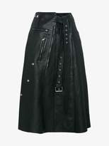 Alexander McQueen High waisted leather wrap skirt