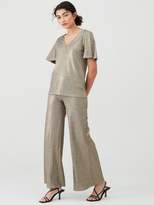 Thumbnail for your product : Very Lurex V Neck Top Co Ord - Bronze